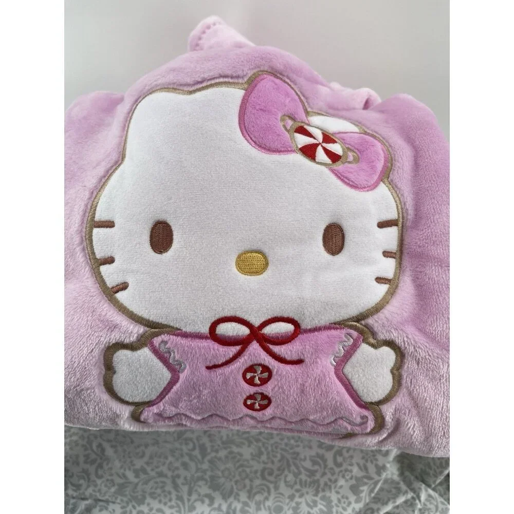 New! Hello Kitty Packable Plush Throw 60/45‎ inch PINK Blanket Christmas NWT